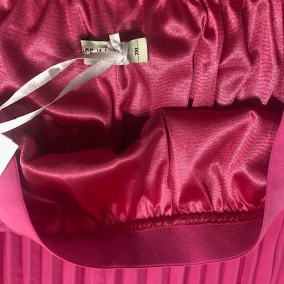 NWT Grace Karin Women Pink Pleated Chiffon Elastic Waist Skirt Lined Size 2XL - Picture 6 of 13